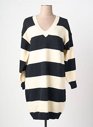 Robe pull col v manches longues noir STUDIO 21 femme