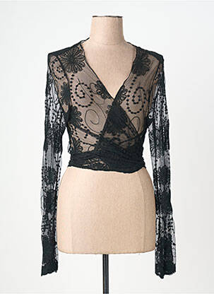 Top coupe cintrée manches longues noir ADA GATTI femme