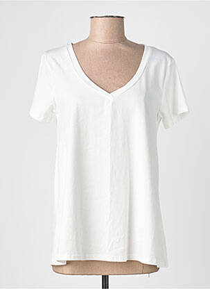 T-shirt coupe droite manches courtes blanc VINTAGE DRESSING femme
