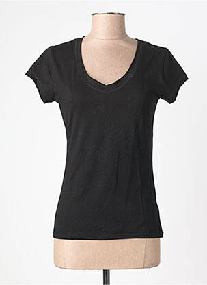 T-shirt col v manches courtes noir IVIVI femme