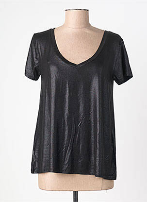 T-shirt coupe droite manches courtes noir VINTAGE DRESSING femme