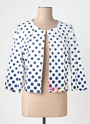 Veste casual col rond blanc MY COLLECTION femme