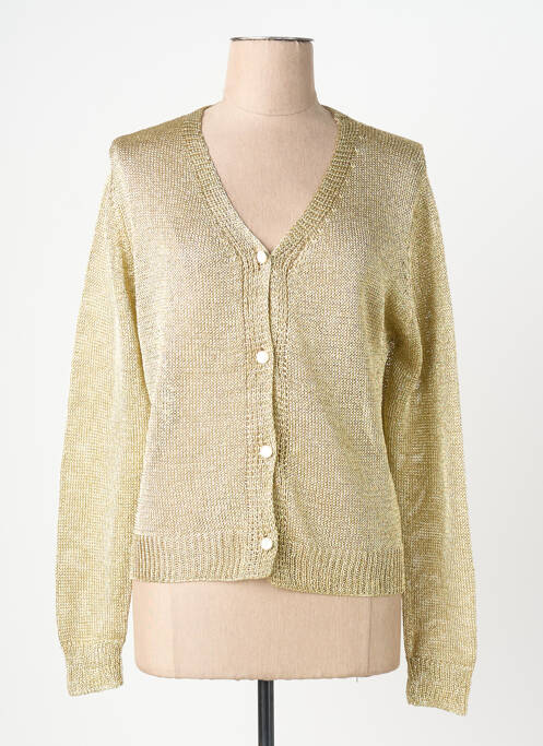 Gilet manches longues coupe cintrée or GOLDEN LIVE femme