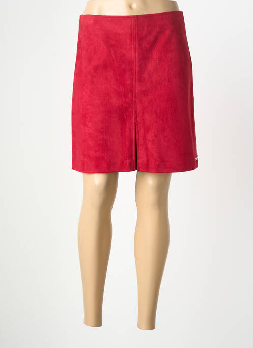 Jupe courte coupe droite rouge JUS D'ORANGE femme