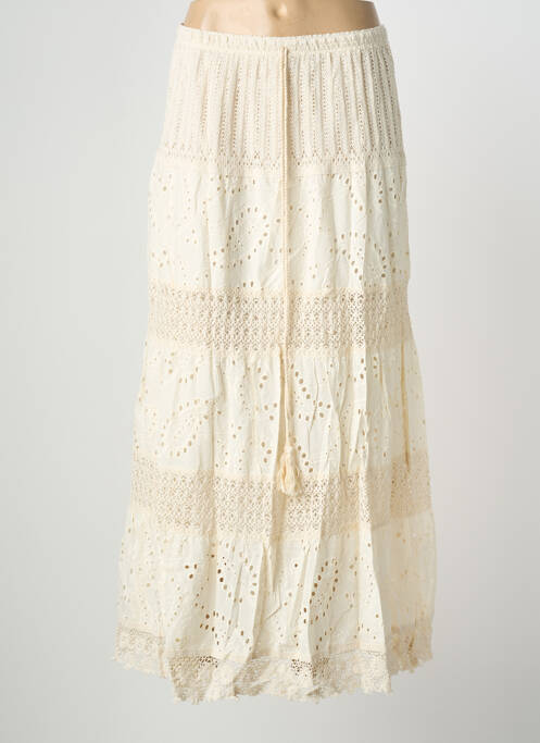 Jupe longue coupe droite beige MONI & CO femme