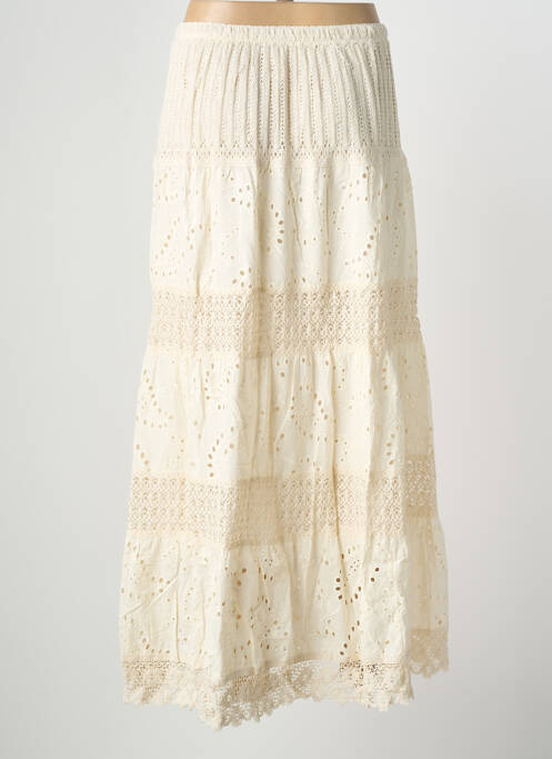 Jupe longue coupe droite beige MONI & CO femme