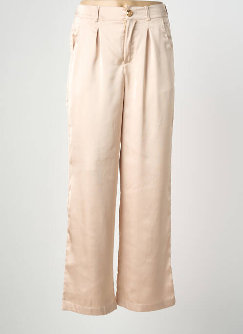 Pantalon large fermeture zippée sous rabat boutonné taille normale beige UNIGIRL femme