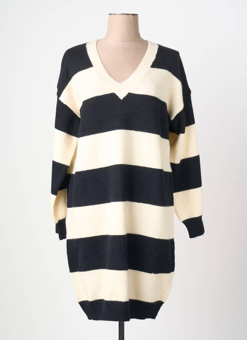 Robe pull col v manches longues noir STUDIO 21 femme