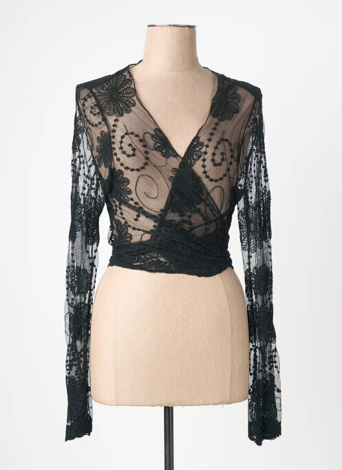 Top coupe cintrée manches longues noir ADA GATTI femme