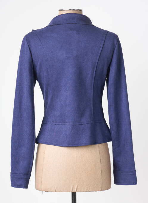 Veste casual tissage suedine bleu AISABELLE femme
