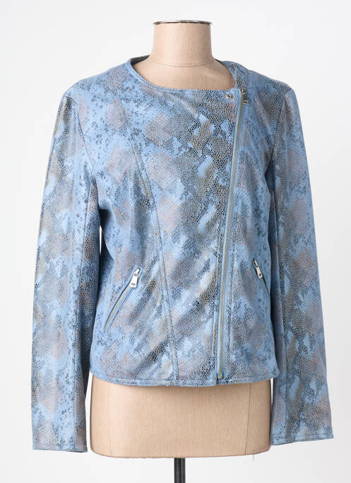 Veste casual col rond bleu FREDA femme