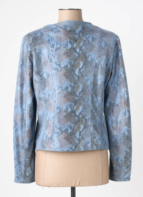 Veste casual col rond bleu FREDA femme