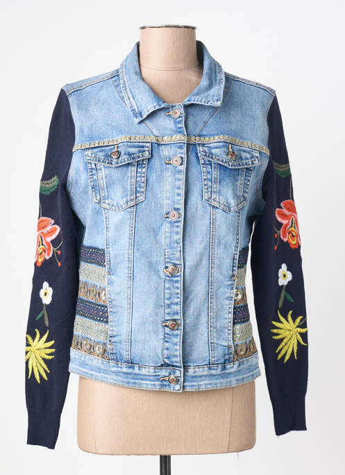 Veste casual col chemisier bleu ONADO femme