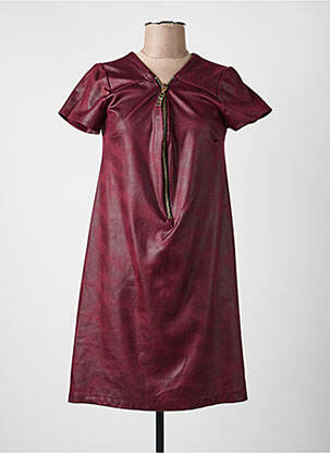 Robe courte manches courtes manches courtes rouge CHARMING GIRL femme