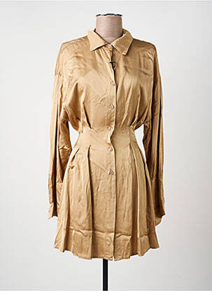 Robe courte manches longues manches longues beige ELEVEN STUDIO femme