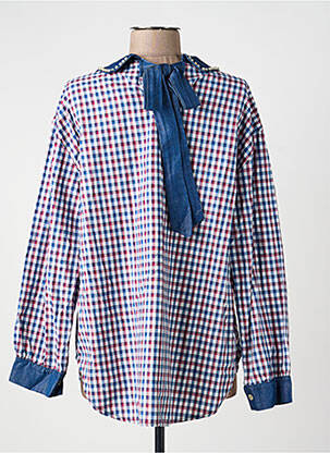 Chemisier coupe cintrée manches longues bleu CARLA GIANNINI femme