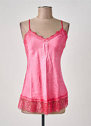 Top stretch fines bretelles rose MODA ITALIA femme