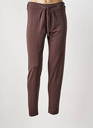 Pantalon slim taille élastique taille normale marron CHARMING GIRL femme