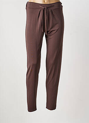 Pantalon slim taille élastique taille normale marron CHARMING GIRL femme