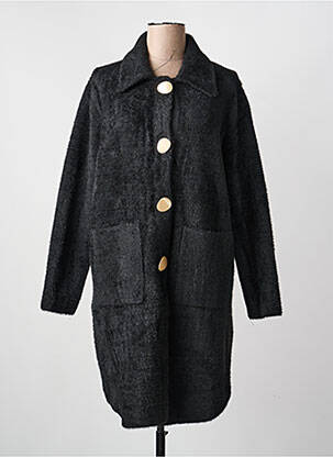 Gilet manches longues maille maille poilu noir J'AIME OLYTO femme