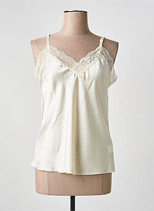 Top manches bretelles ajustables fines bretelles beige VENESSA NUCCI femme