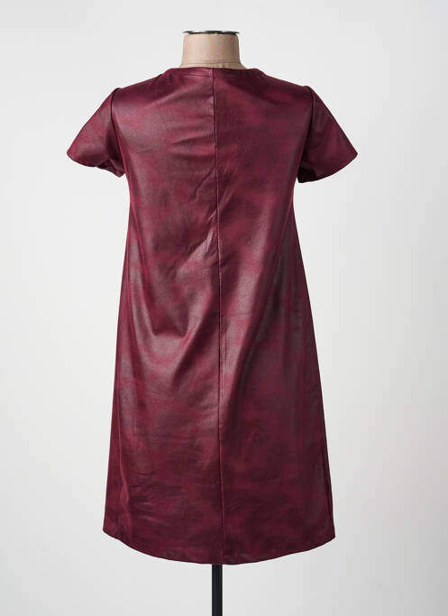 Robe courte manches courtes manches courtes rouge CHARMING GIRL femme
