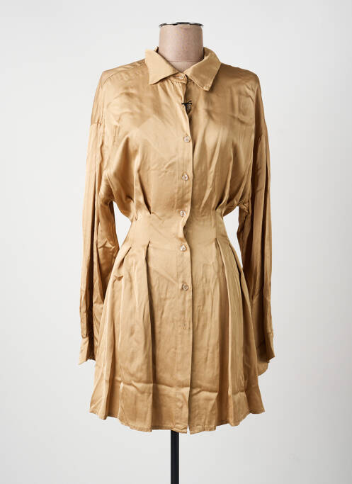 Robe courte manches longues manches longues beige ELEVEN STUDIO femme