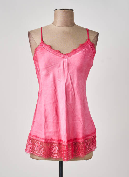 Top stretch fines bretelles rose MODA ITALIA femme