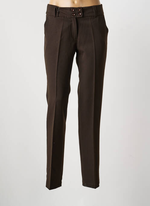 Pantalon slim taille normale taille normale marron ARC EN CIEL femme