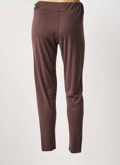 Pantalon slim taille élastique taille normale marron CHARMING GIRL femme