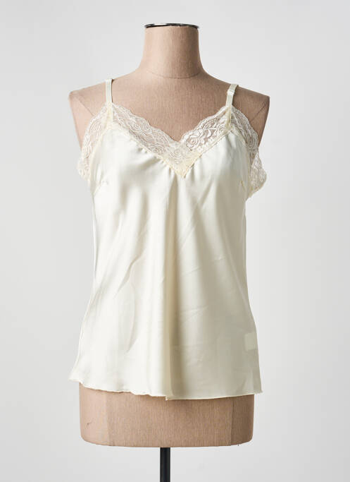 Top manches bretelles ajustables fines bretelles beige VENESSA NUCCI femme