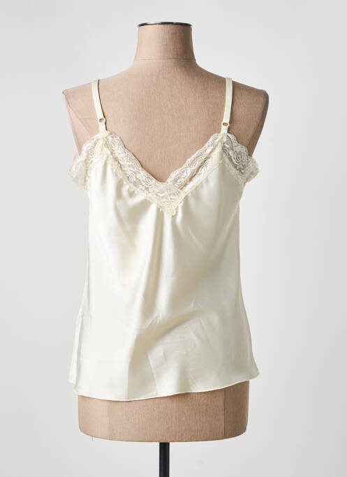 Top manches bretelles ajustables fines bretelles beige VENESSA NUCCI femme