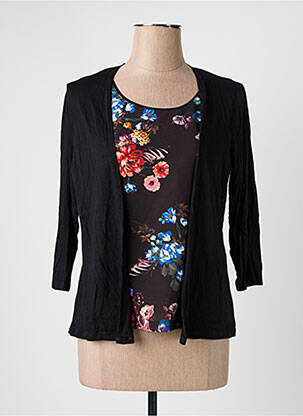 Top tissage crêpe manches 3/4 noir PHILDAR femme