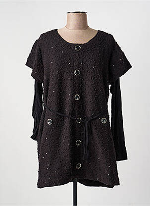Pull coupe cintrée manches longues noir PIMENT ROUGE femme