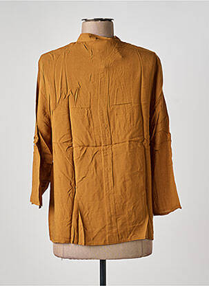 Chemisier tissage popeline manches longues marron LA REDOUTE femme