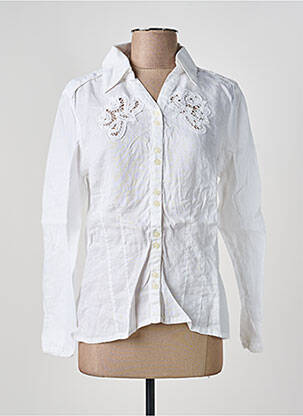Chemisier coupe cintrée manches longues blanc PHILDAR femme