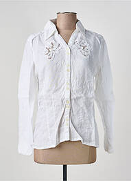 Chemisier coupe cintrée manches longues blanc PHILDAR femme