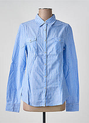 Chemisier coupe cintrée manches longues bleu LA REDOUTE femme