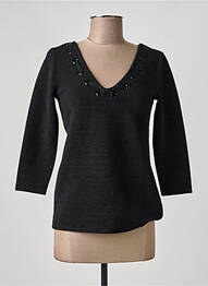 Pull coupe cintrée manches longues noir PHILDAR femme