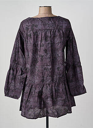 Robe courte manches longues manches longues violet PHILDAR femme