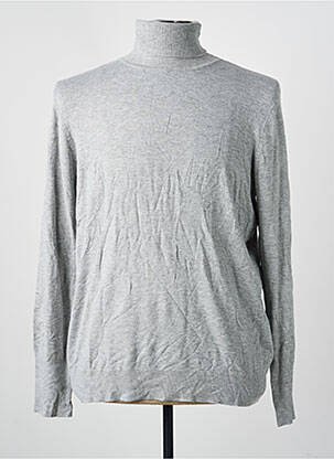 Pull col roulé stretch manches longues gris PHILDAR homme