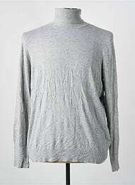 Pull col roulé stretch manches longues gris PHILDAR homme