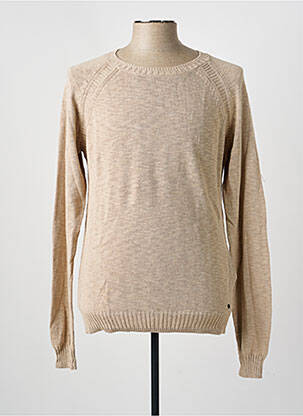 Pull stretch manches longues beige BONOBO JEANS homme