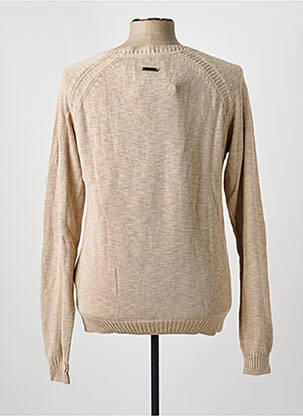 Pull stretch manches longues beige BONOBO JEANS homme