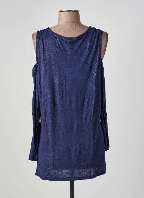 Top tissage jersey manches longues bleu PHILDAR femme