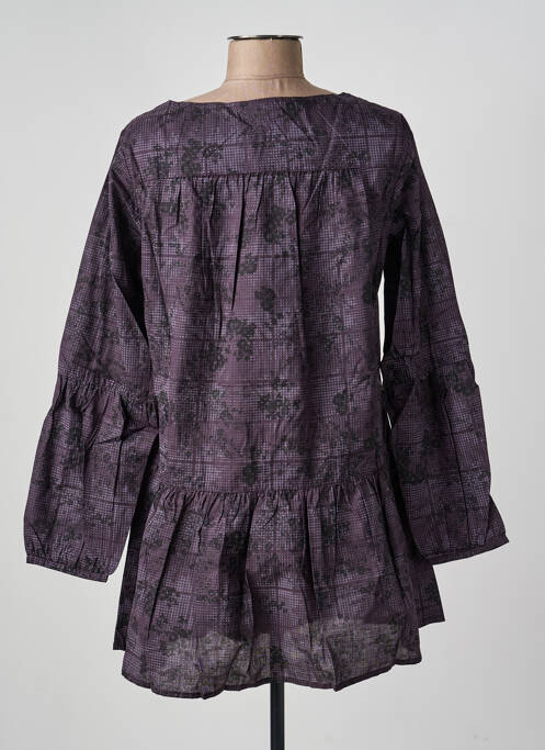 Robe courte manches longues manches longues violet PHILDAR femme
