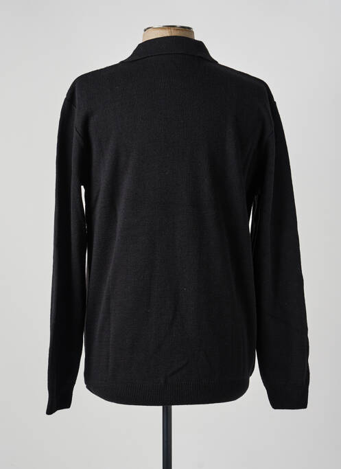 Polo tissage chiné manches longues noir DAMART homme