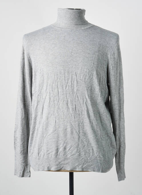 Pull col roulé stretch manches longues gris PHILDAR homme