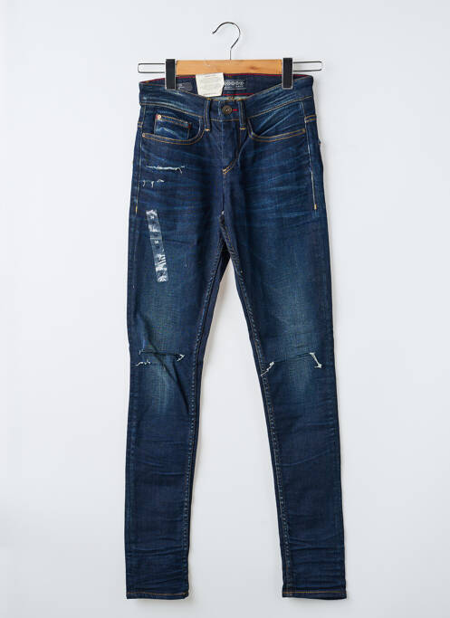 Jeans coupe slim effet usé délavé taille normale bleu BONOBO JEANS femme