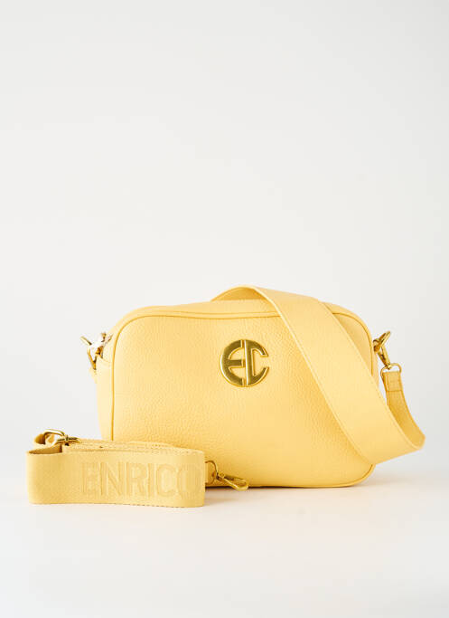 Sac multipoches forme rectangulaire jaune ENRICO COVERI femme